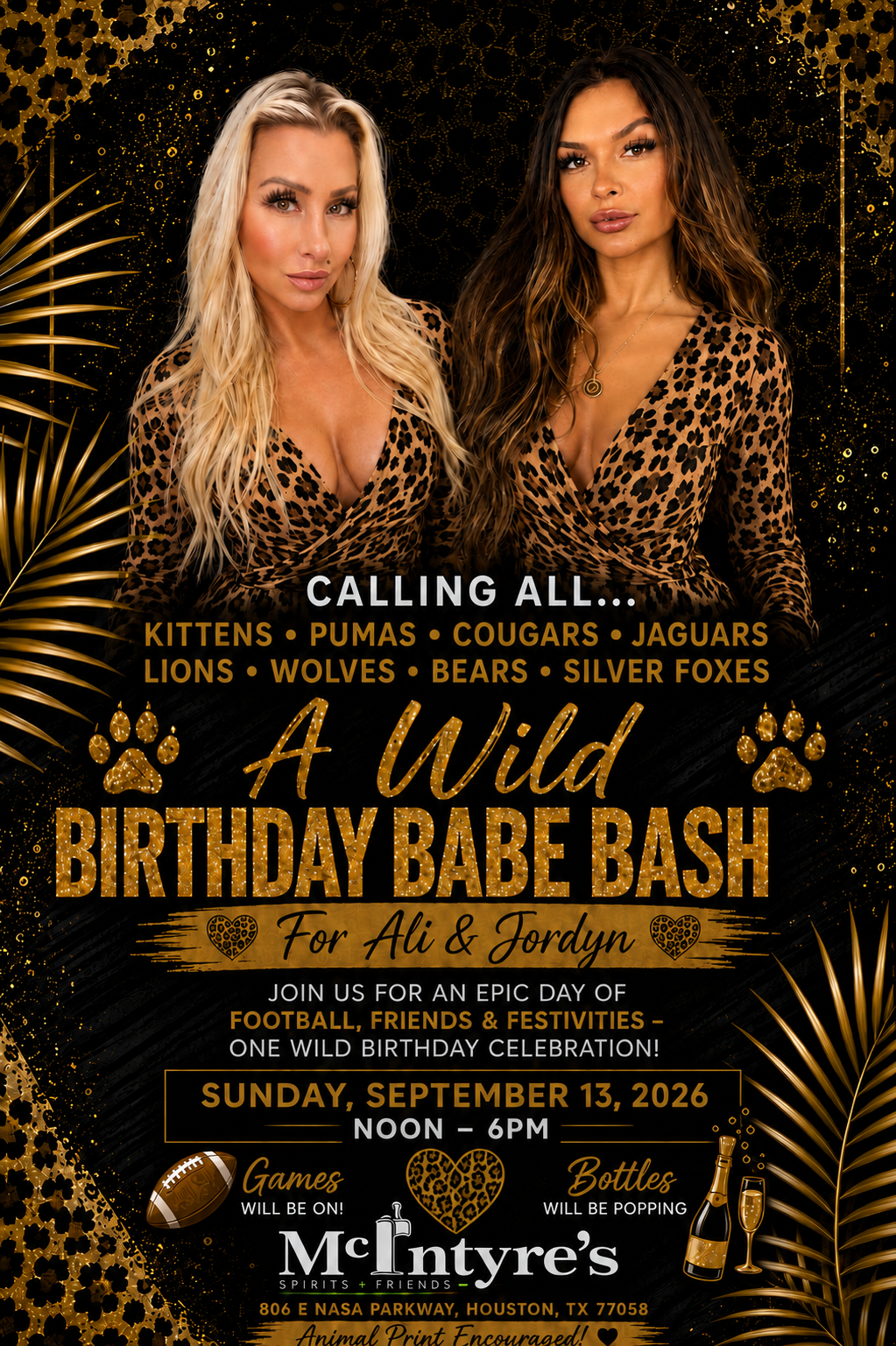 A WILD BIRTHDAY BABE BASH FOR ALI & JORDYN event flyer