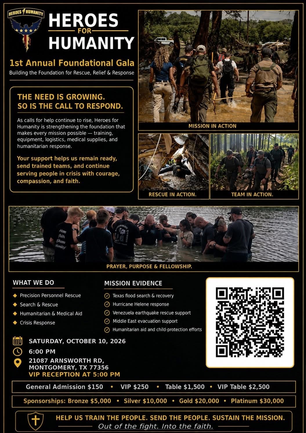 Heroes for Humanity 1st Annual Foundational Gala event flyer
