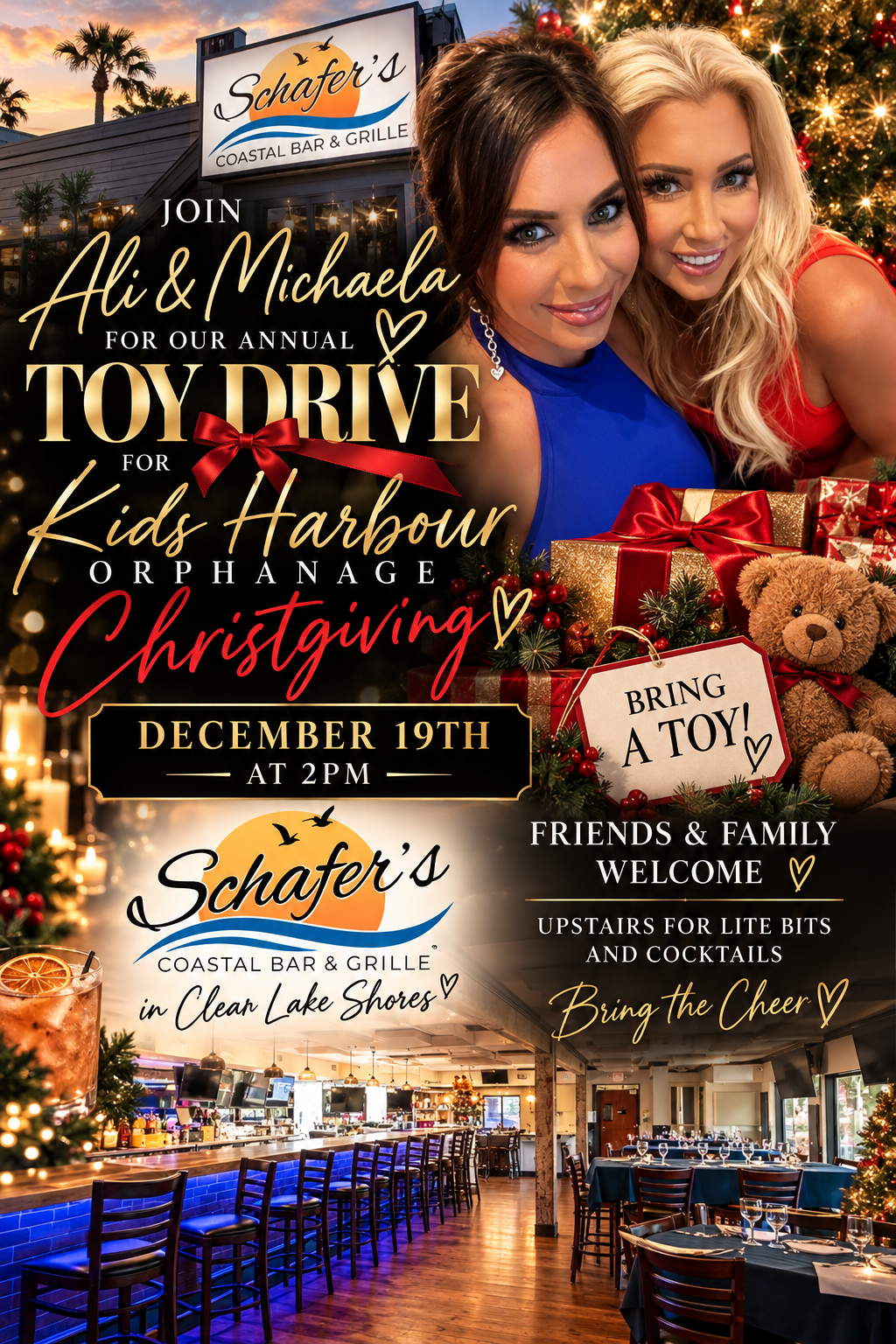 Ali & Michada’s ANNUAL CHRIST-GIVING TOY DRIVE Kids Harbour Orphanage flyer